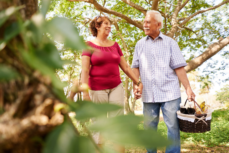 Senior couple enjoying retirement outdoors at a South Surrey White Rock retirement community